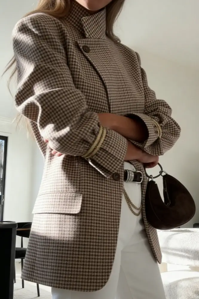 Structured Plaid Vintage Blazer