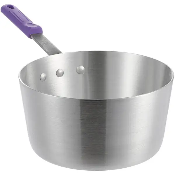 Low-Profile Tapered Aluminum Sauce Pan with Allergen Free Silicone Handle