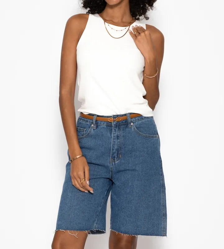Off White Ribbed Tank Top