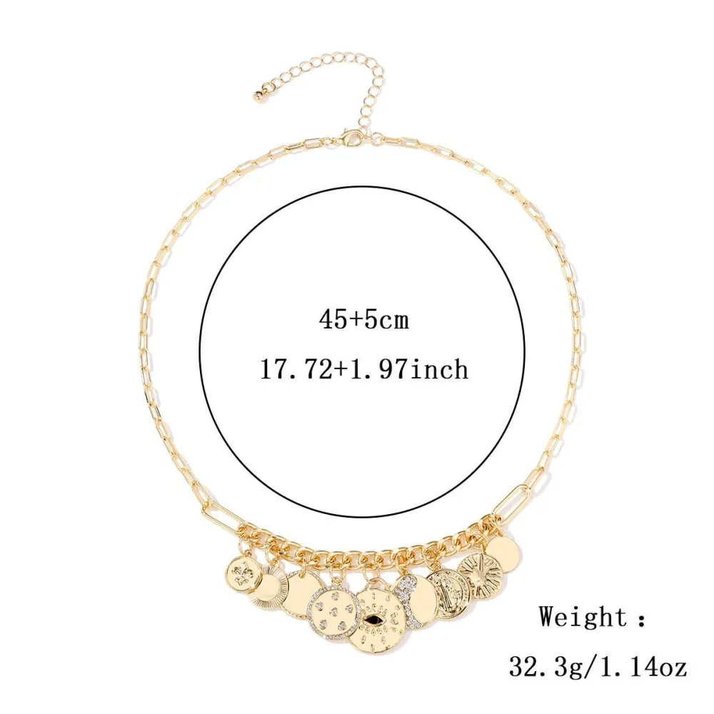 Compact Rhinestone Pendant Necklace