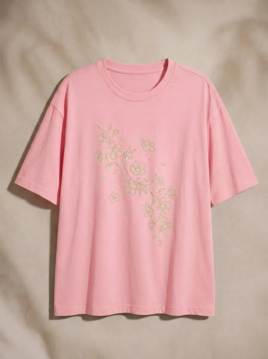 Unisex Nature Lover Cherry Blossom Floral Printed T-shirt