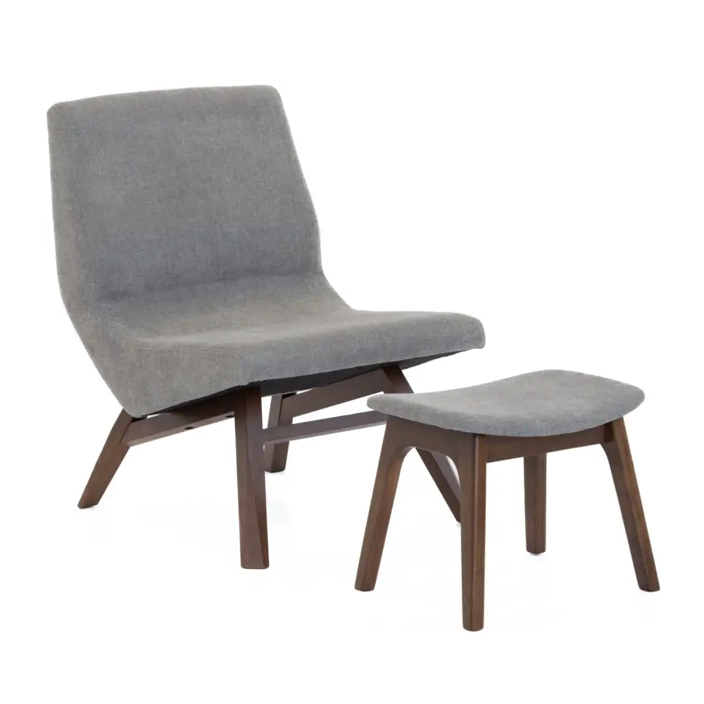 Fabric Accent Chair & Ottoman