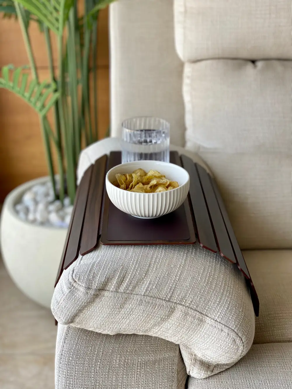 Elm Sofa Armrest Tray Dark Brown
