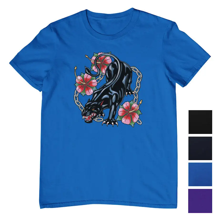 Panther Tattoo Graphic Cotton T-Shirt