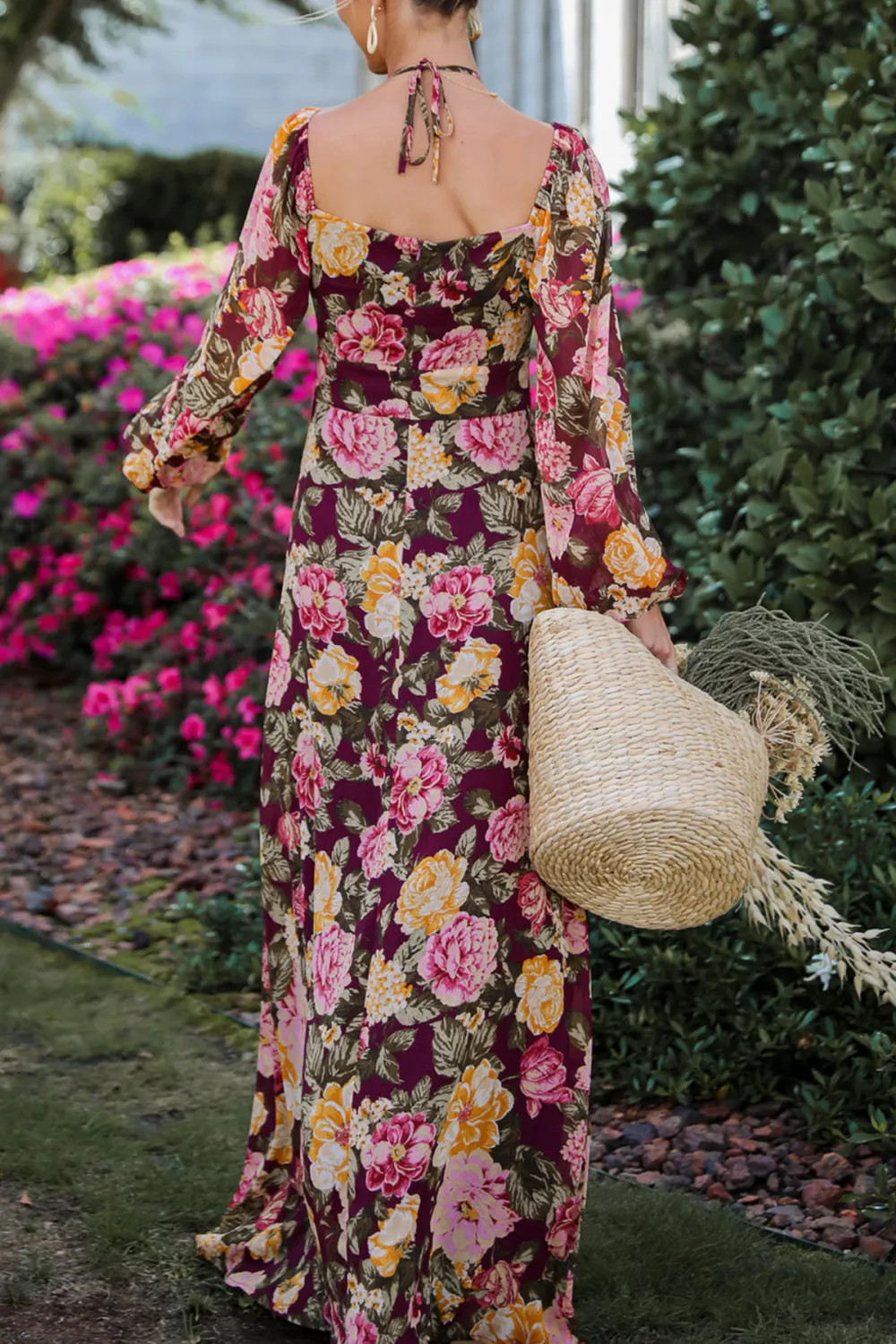 Plum Floral Maxi Dress
