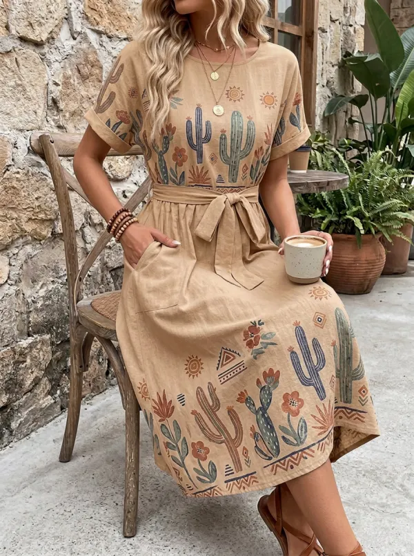 Boho Floral Midi Dress
