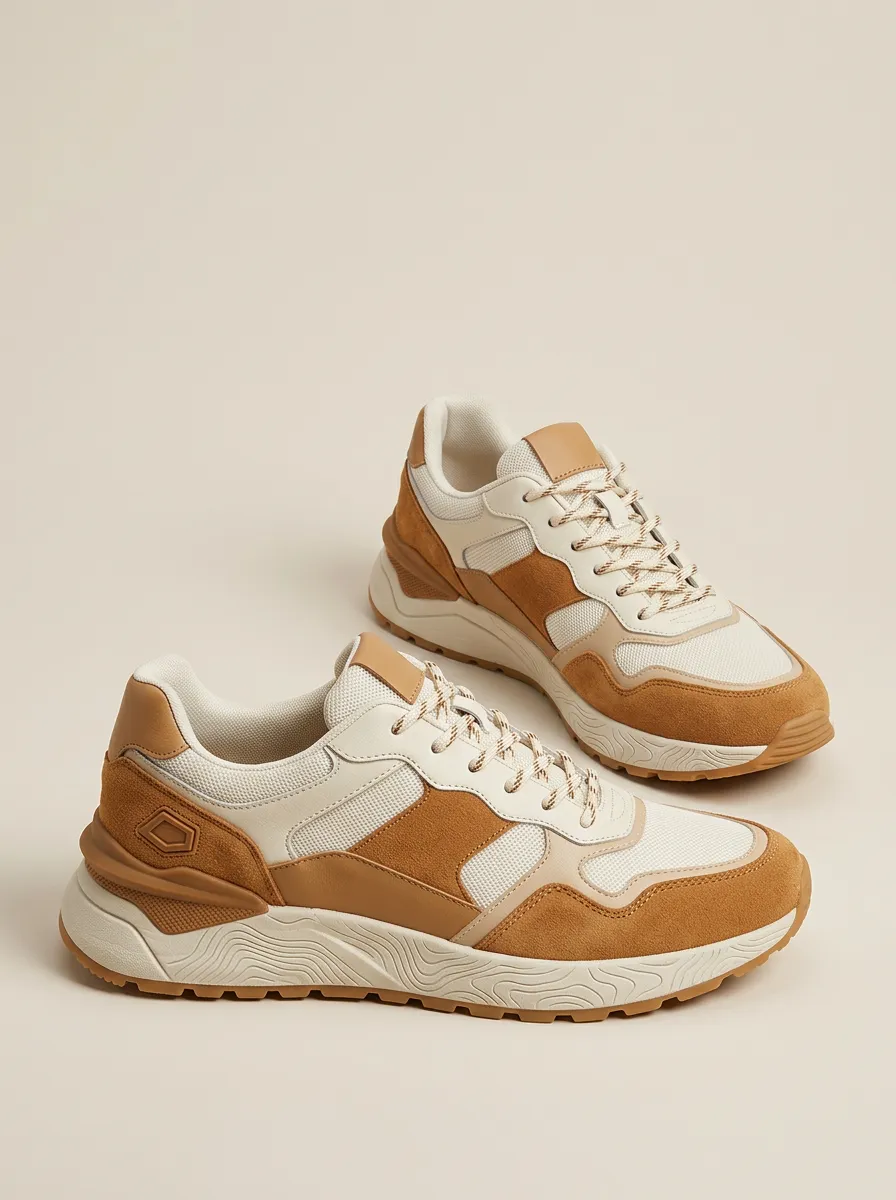 Men's Everyday Casual Minimalist Suede Mesh Print Sneakers