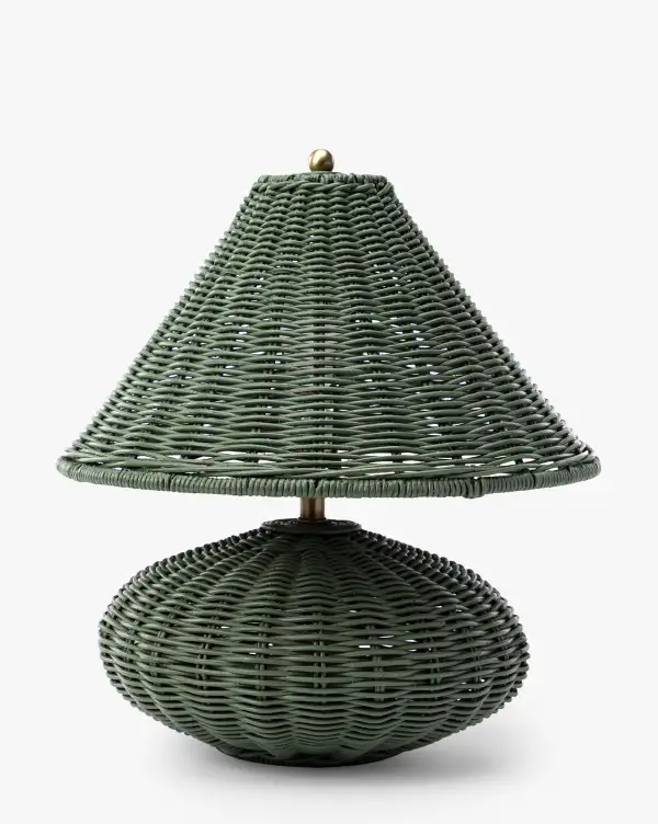 Woven-Shade Refined Table Lamp