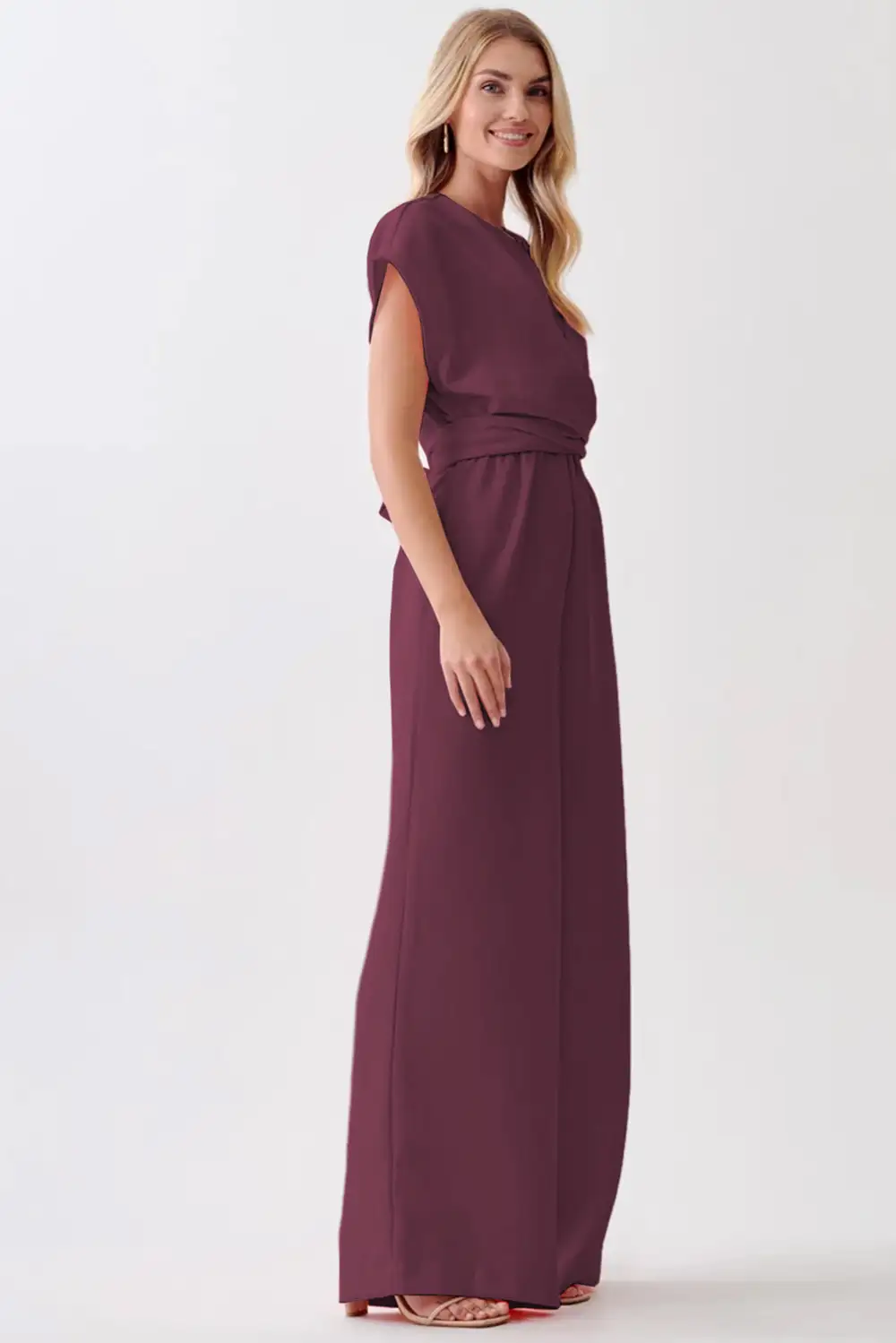 Clean Cap Sleeve Knot Waist Shift Accessory