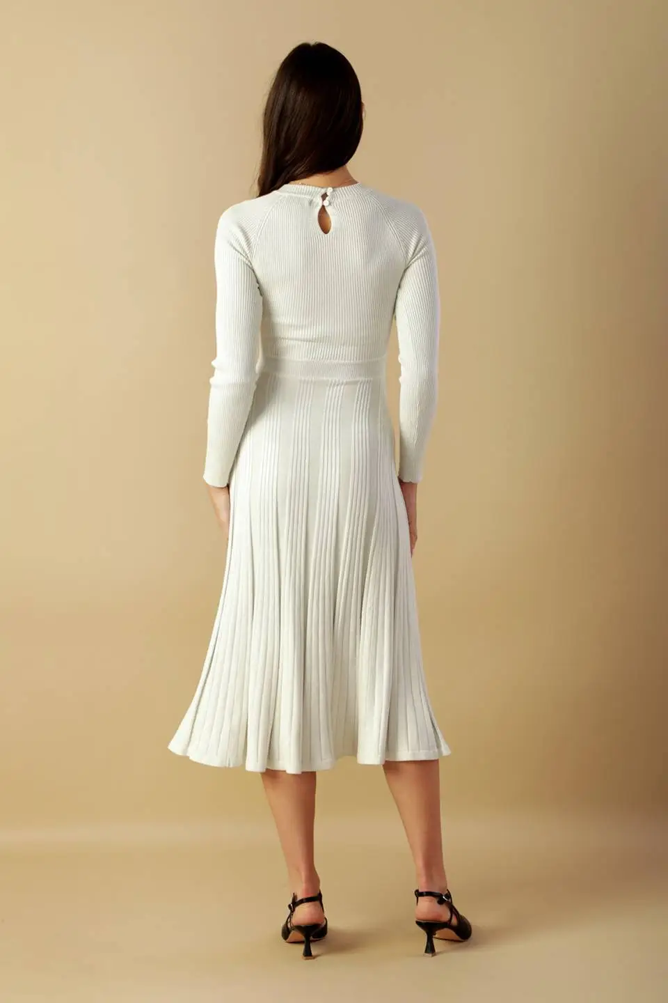 Long-Sleeve Knit Midi Dress