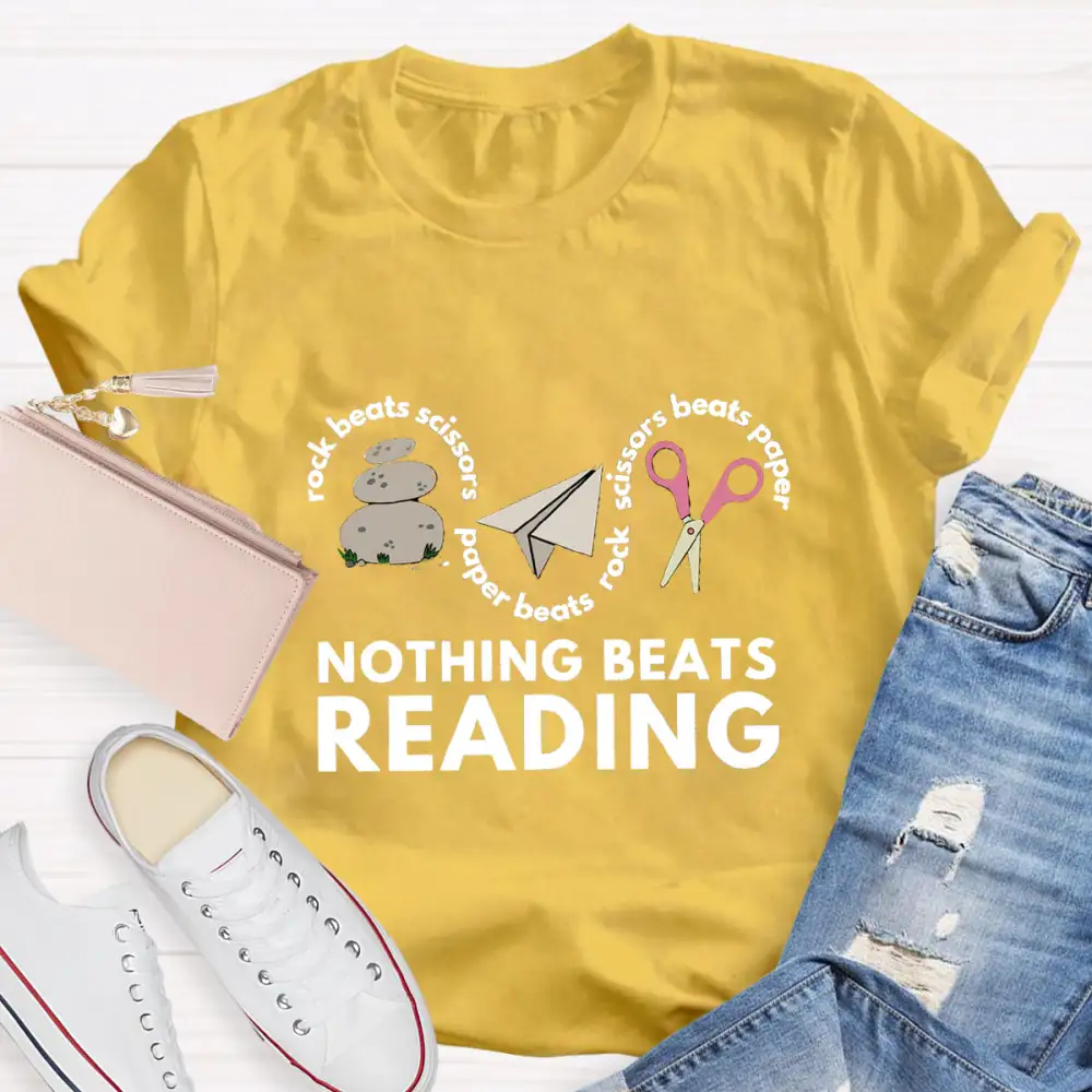 Rock Paper Scissors Nothing Beats Reading T-Shirt