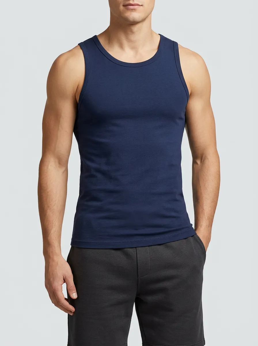 Clean-Look Slim-Fit Men's Fitted Tank Top