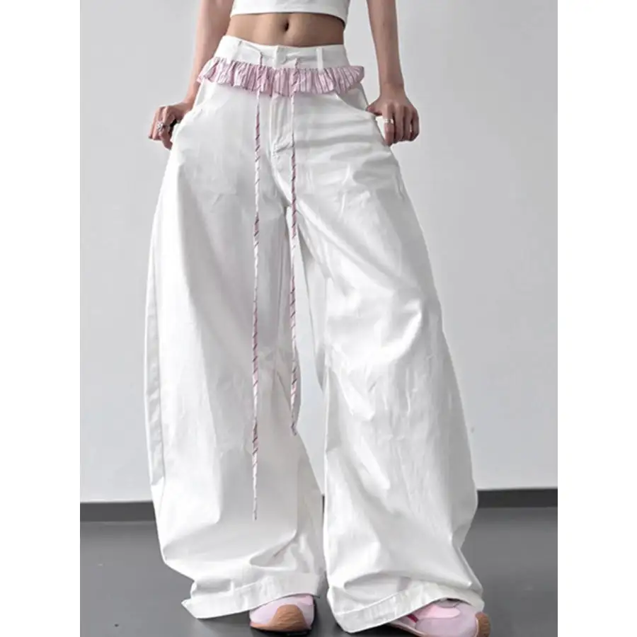 Everyday Wide Leg Drawstring Casual Pants