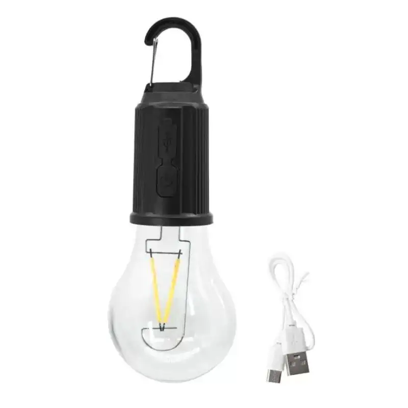 Rechargeable Camping Hanging Bulb Light Unbreakable | Decorative Hanging Bulb with 3 Modes Tent Lamp for Camping | USB C Rechargeable with Hook Emergency Lamp Light (Pack of 1)