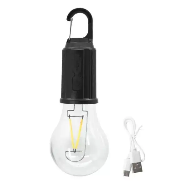 Rechargeable Camping Hanging Bulb Light Unbreakable | Decorative Hanging Bulb with 3 Modes Tent Lamp for Camping | USB C Rechargeable with Hook Emergency Lamp Light (Pack of 1)