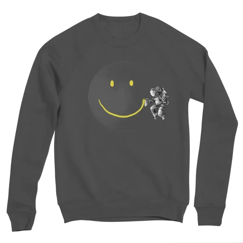 Astronaut Painting Smiley Moon Sweatshirt