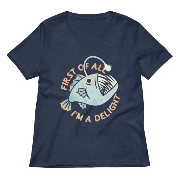 Delight Print V Neck Tee