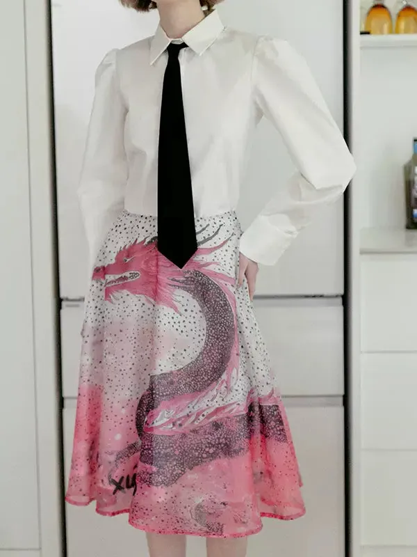 Roomy Summer Everyday Casual Polyester Skirt