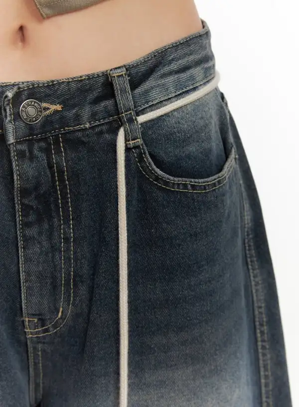 Wide-Fit Cotton Baggy Jeans