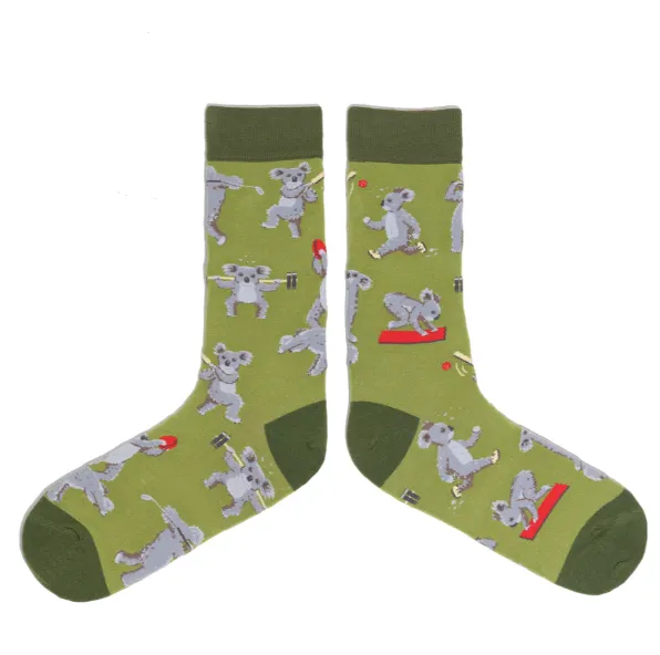 Active Animal-Motif Cotton Crew Socks
