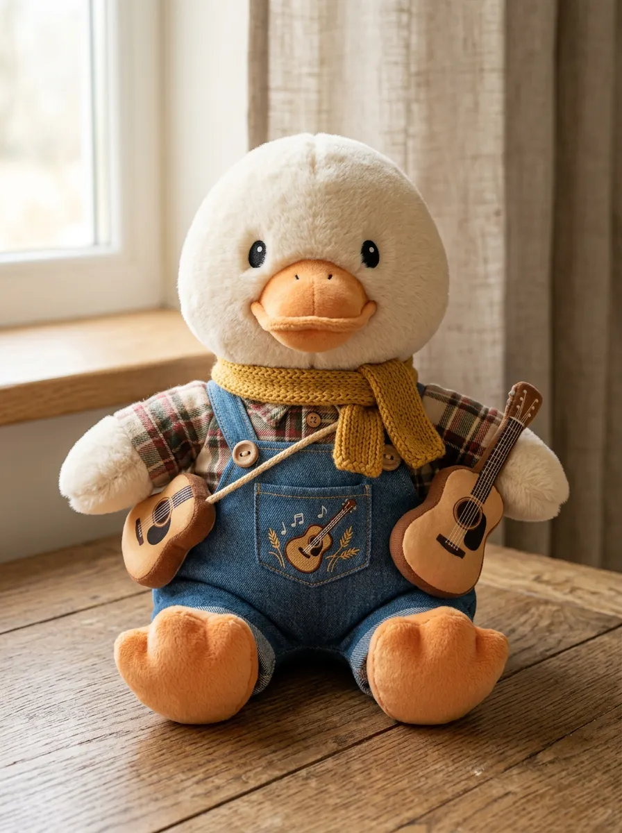 Country Melody Tribute Guitar Music Duck Plush Toy