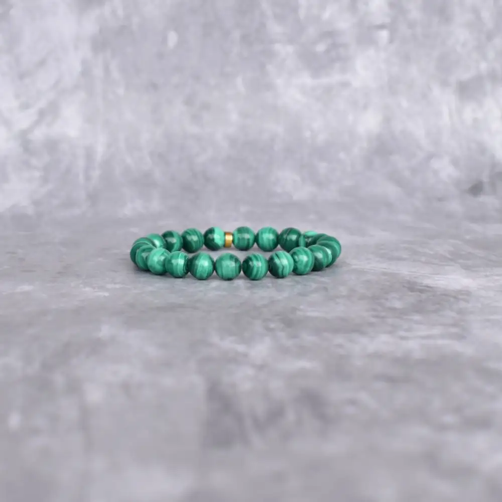 Minimal Malachite Bead Bracelet