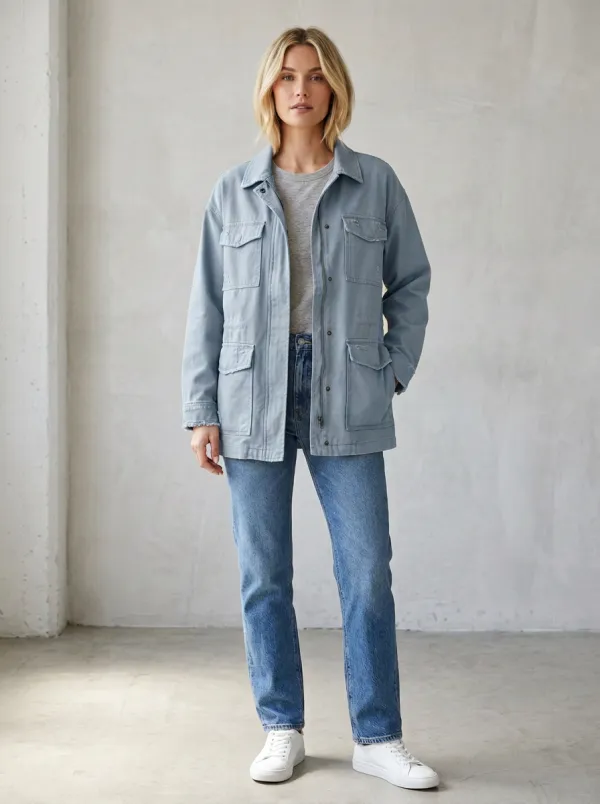 Utility Field Denim-Style Women's Casual Jacket