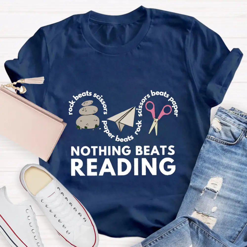 Rock Paper Scissors Nothing Beats Reading T-Shirt