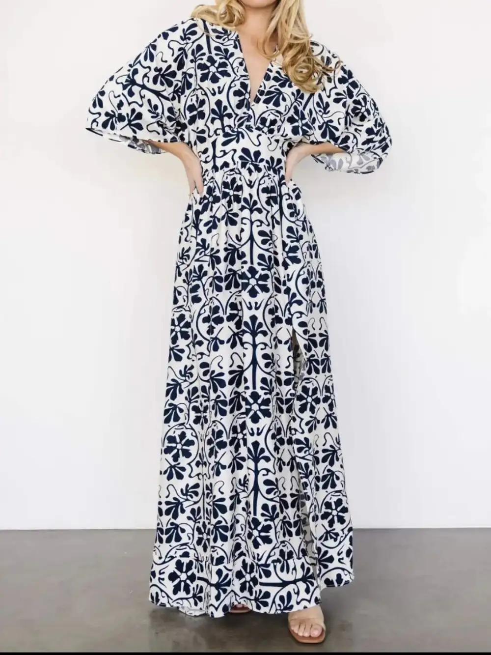 Printed Tie Waist Dress