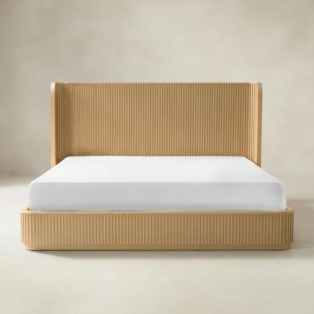 Fluted Wingback Panel Bed