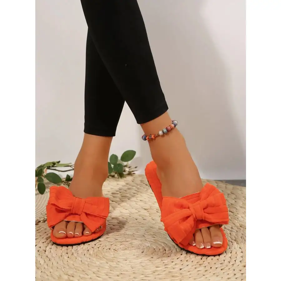 Bow Knot Open Toe Slippers