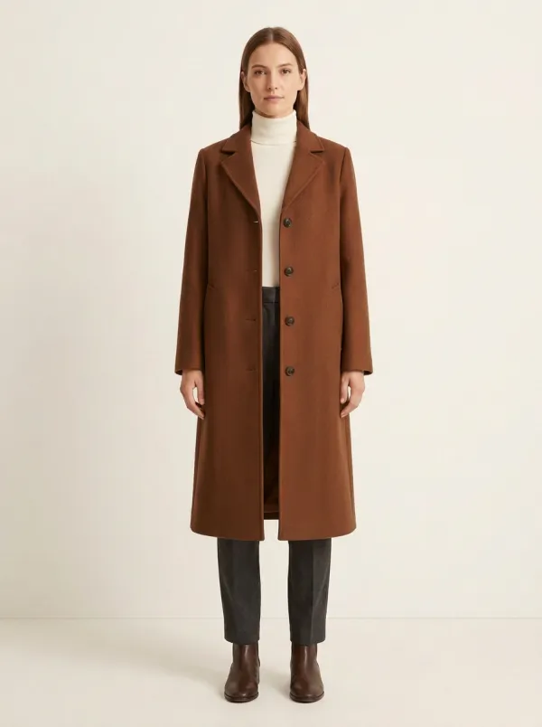 Soft Wool-Blend Outerwear Coat