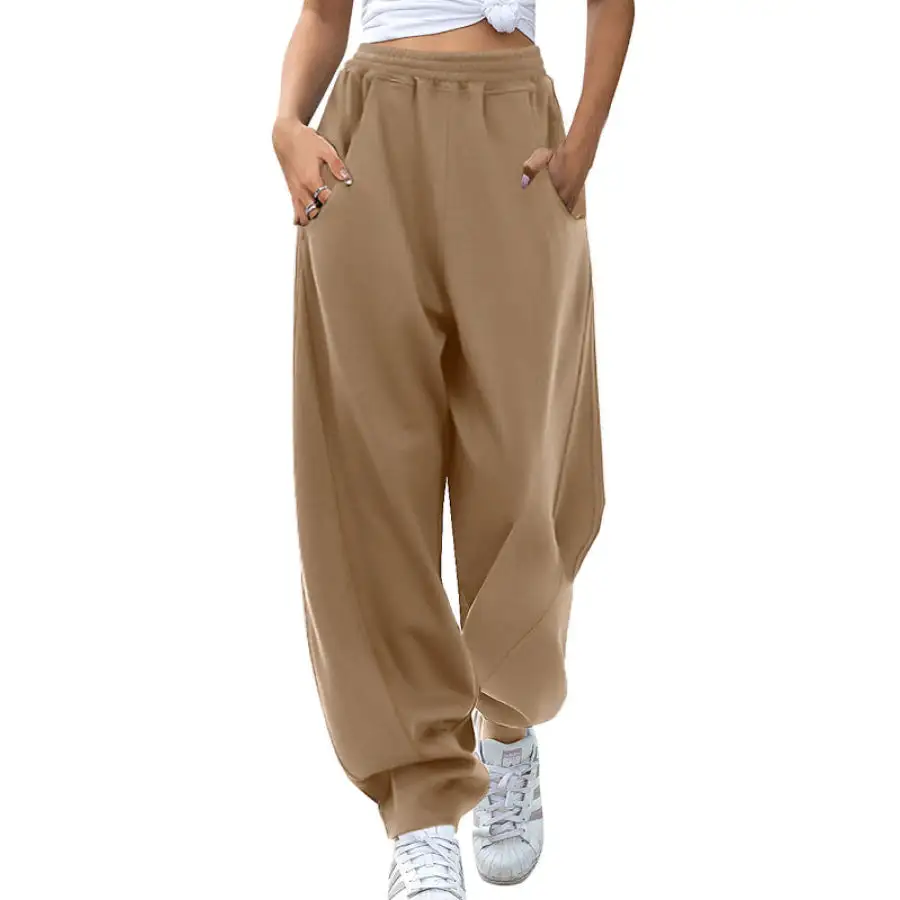Elastic Waist Sweatpants with Pockets Apparel