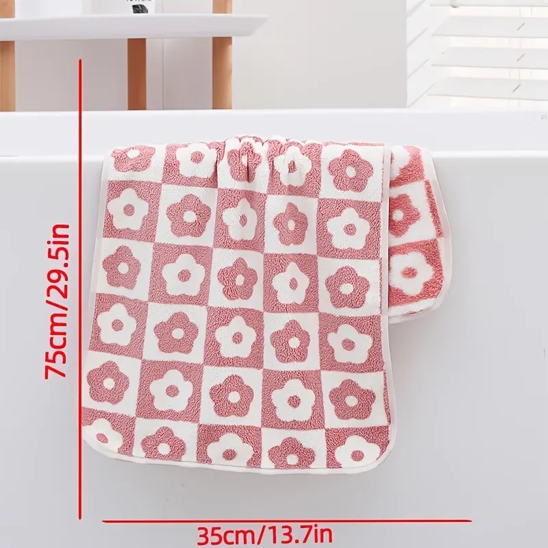 Checkered Floral Towel