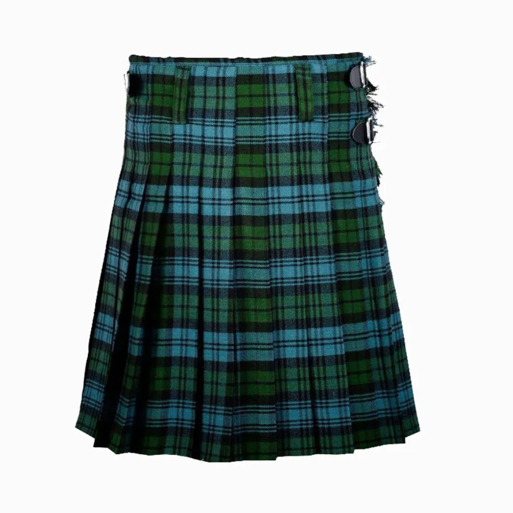 Green Plaid Pleated Skirt