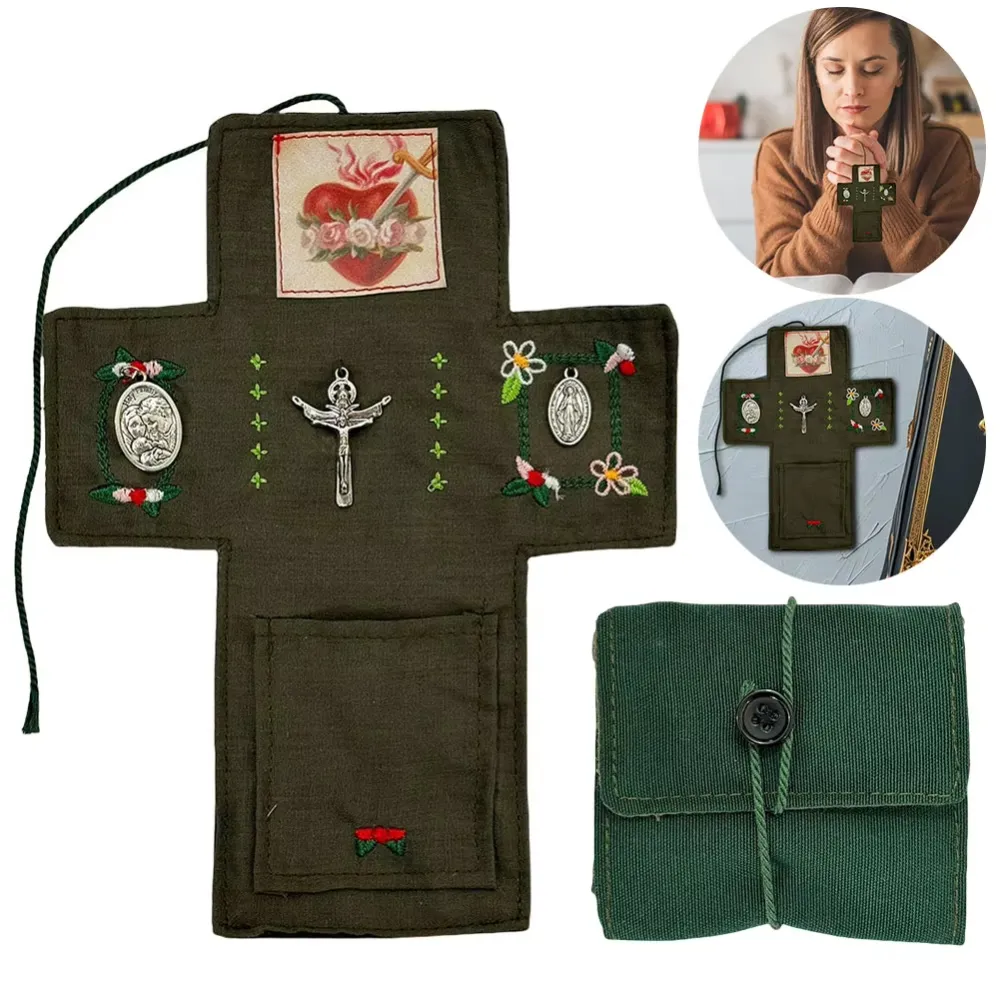 Christian Hand-Stitched Prayer Bag With Embroidery Patterns