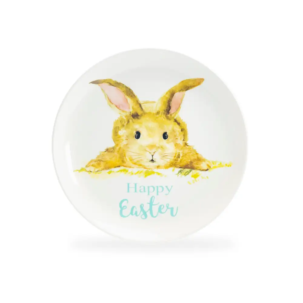 Happy Spring Bunny Ceramic Dessert Plate