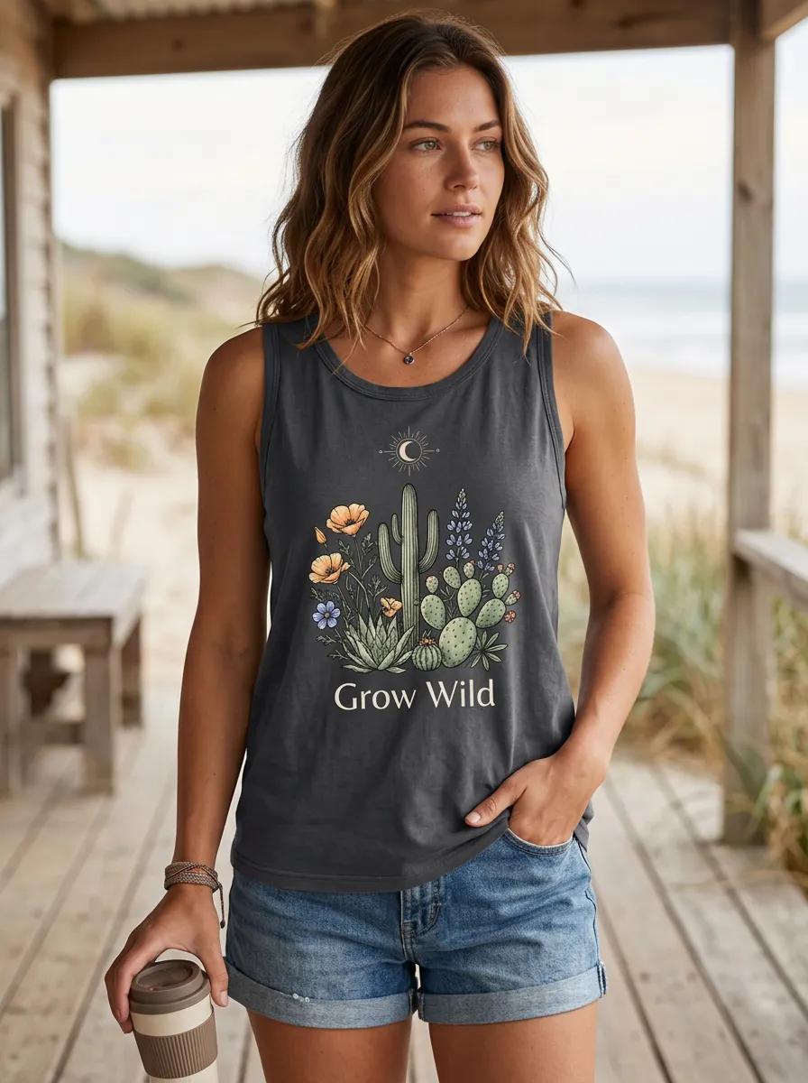 Grow Wild Cactus Tank Top