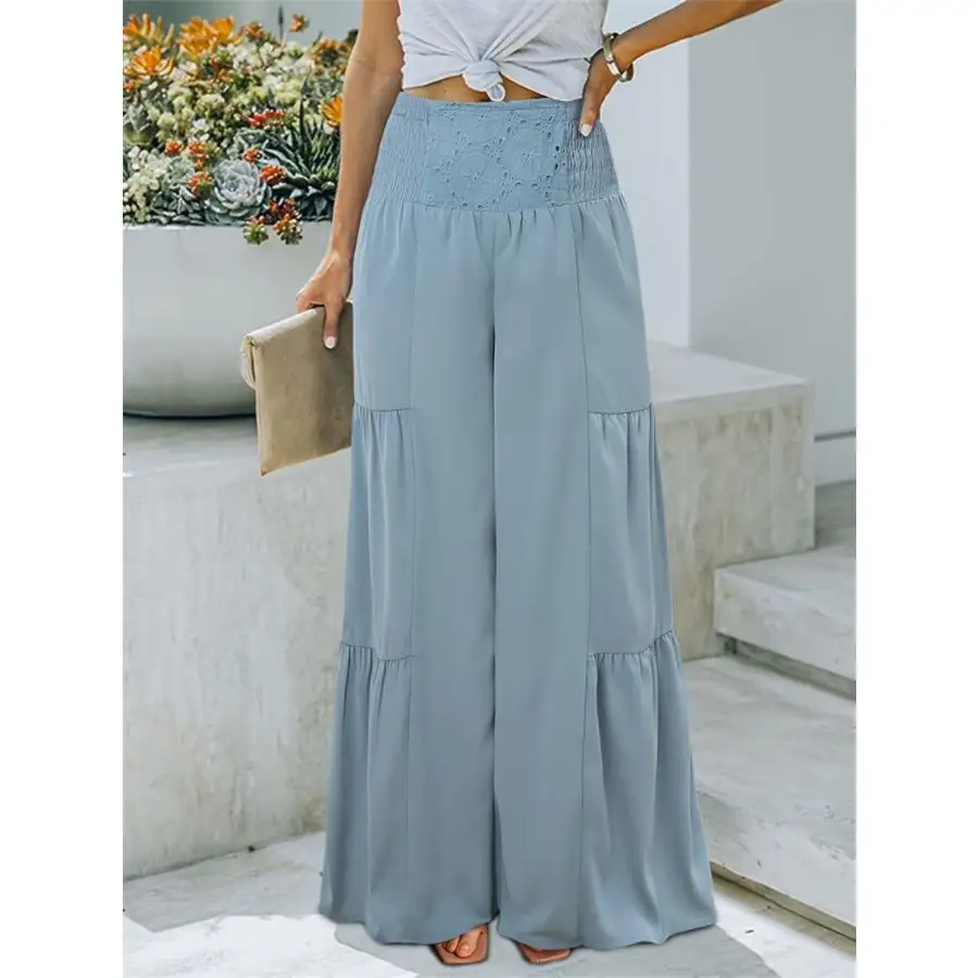 Smocked High Waist Pants