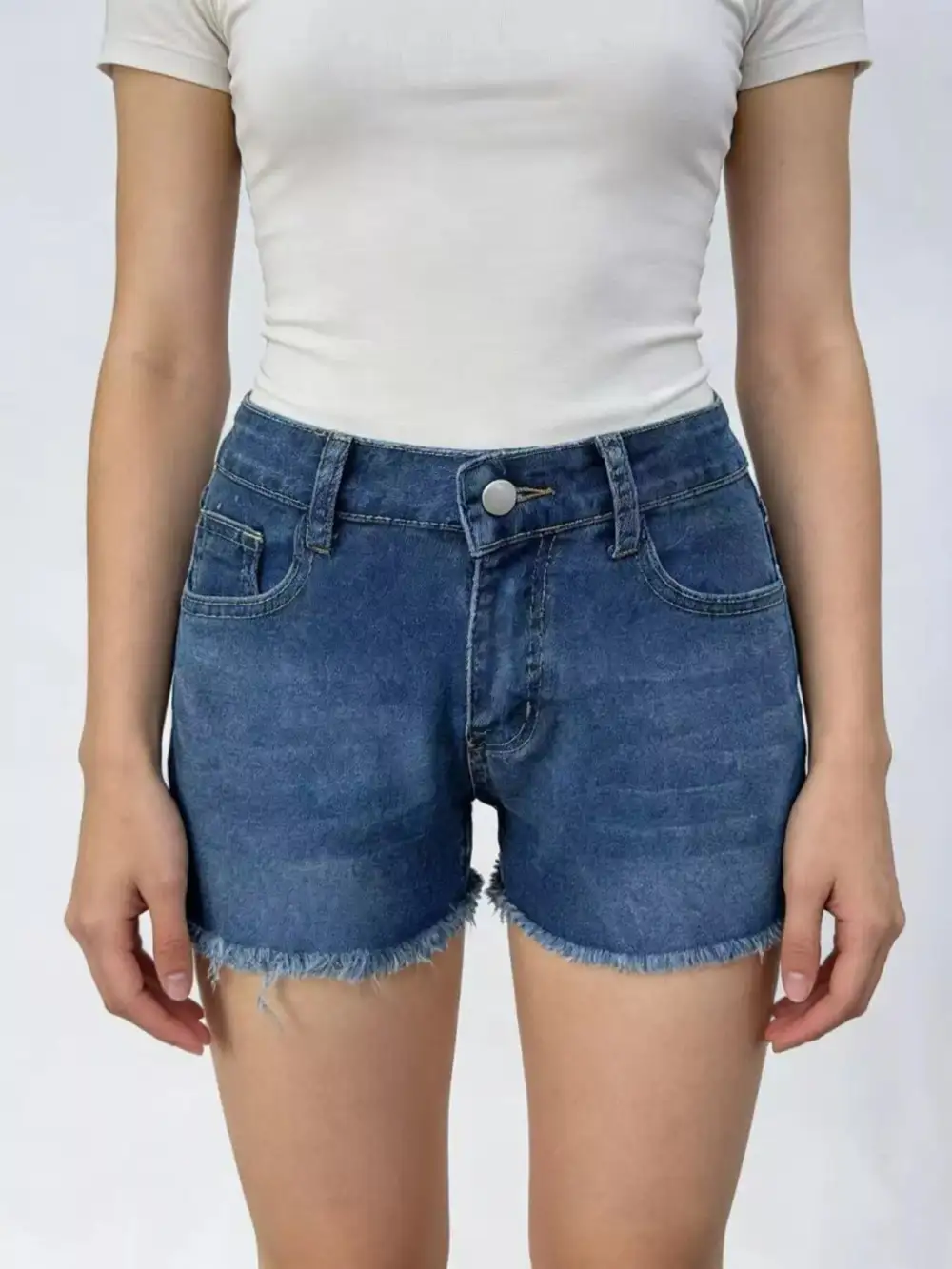 Relaxed Raw Hem Shorts