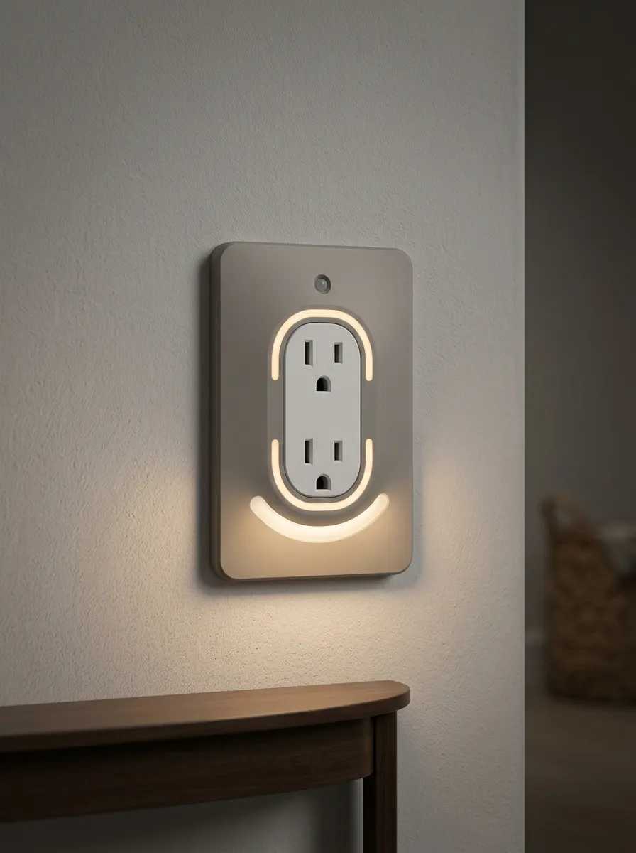Minimalist Modern Sensor Printed LED Outlet Cover