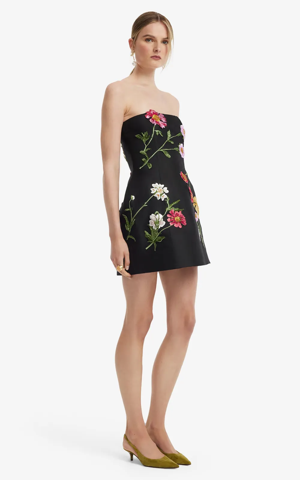 Sabina Printed Elegant Mini dress In Black