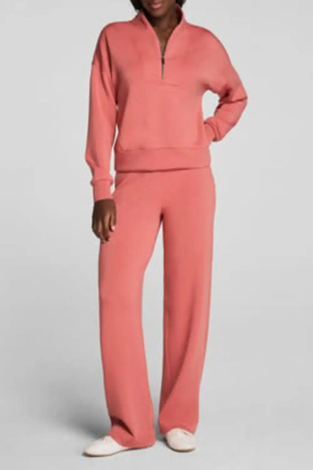 Half Zip Shawl Collar Relaxed Pullover