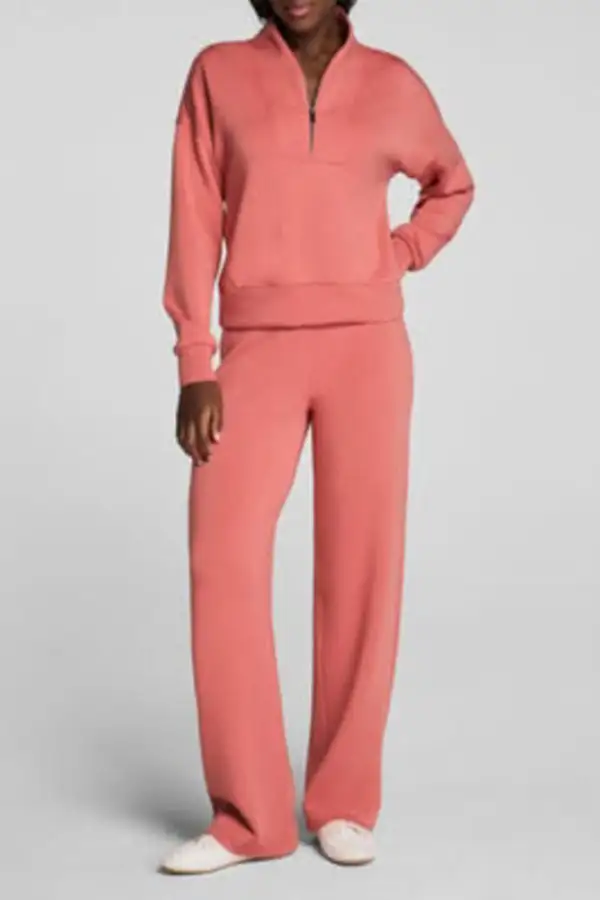Half Zip Shawl Collar Relaxed Pullover
