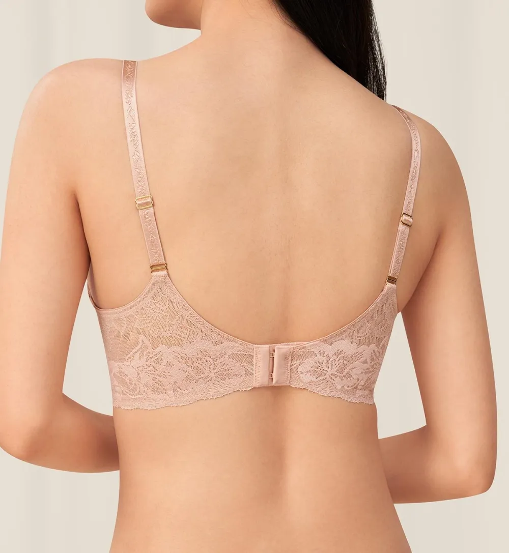 Women's Clean-Finish Deep-V Push-Up Lace Spacer Bra