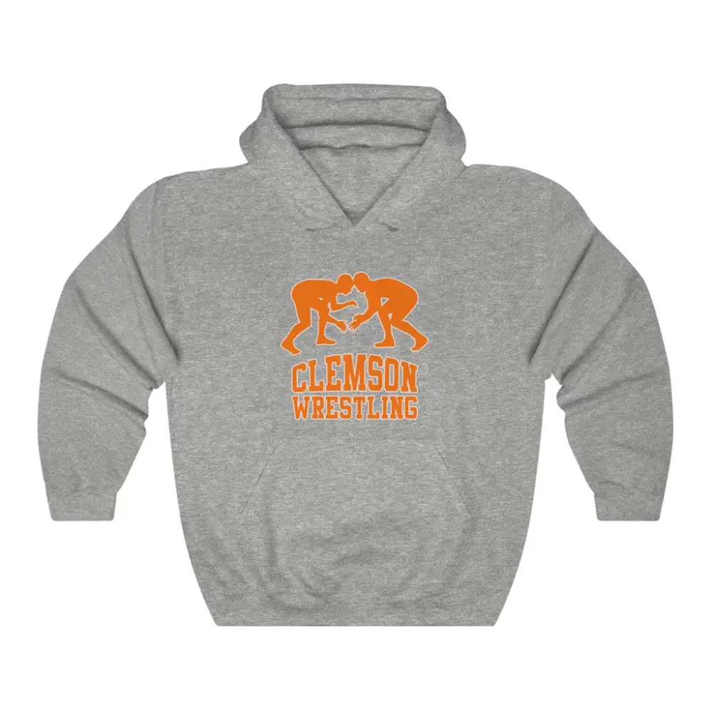Relaxed Retro Text Wrestling Graphic Pullover Hoodie