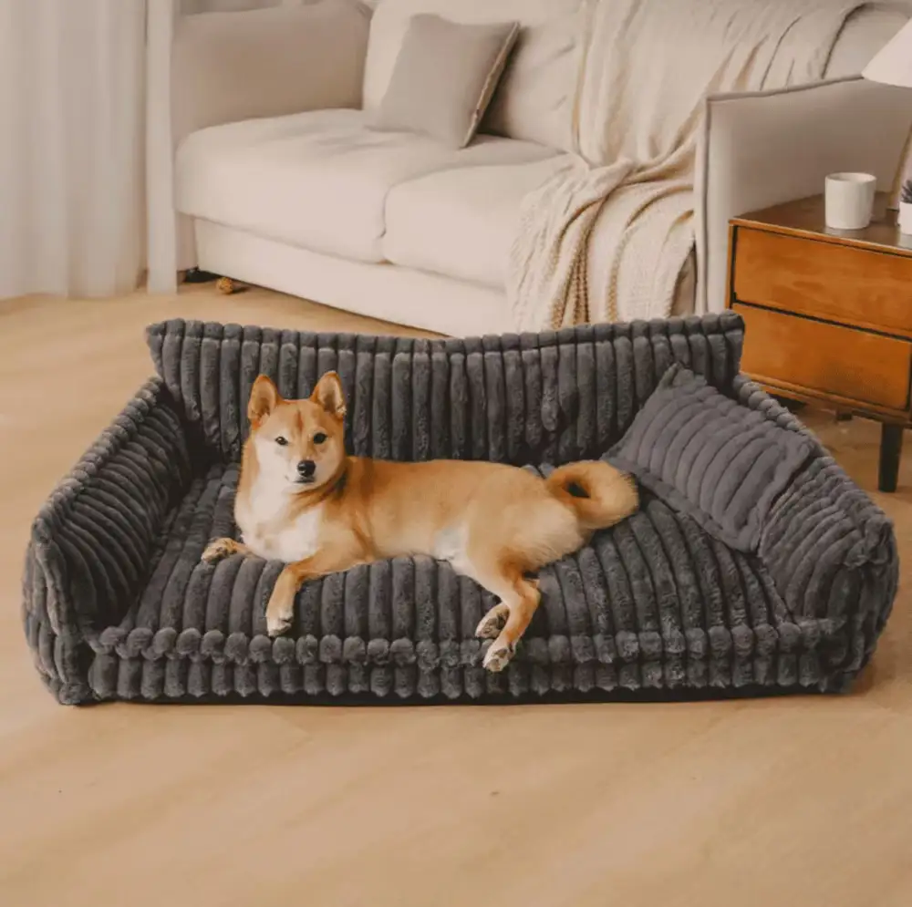 Ribbed Removable Pet Sofa Bed