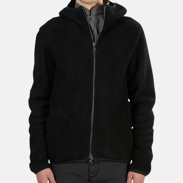 Suede Leather Shearling Hoodie