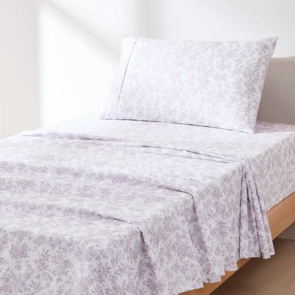 Relaxed Microfiber Floral Sheet Bedding Set
