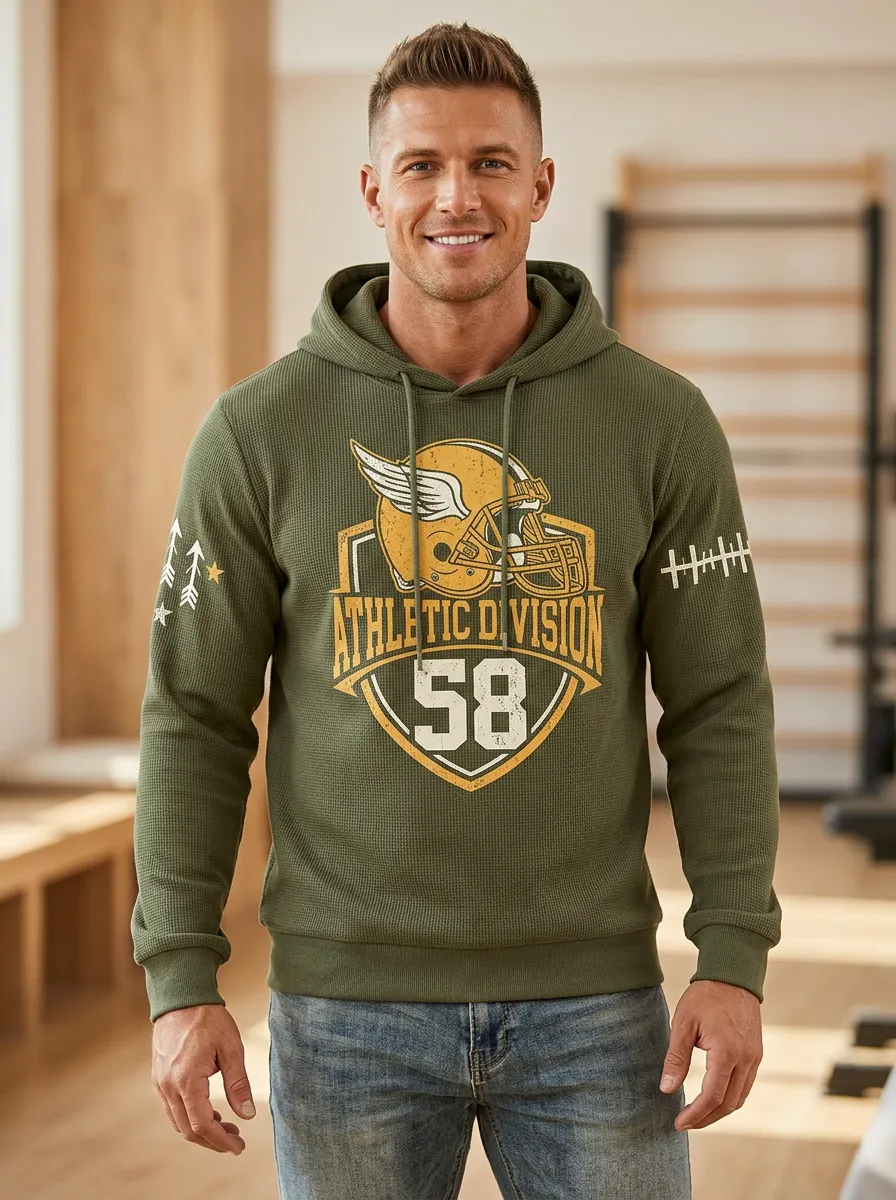 Men's Football Fan Athletic Division 58 Helmet Printed Hoodie